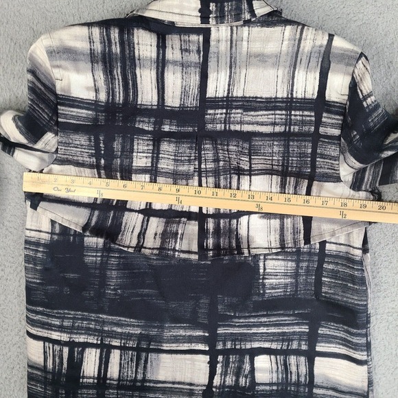 Simply Vera‎ Jacket Blazer Womens Small Black White Plaid Button Double Breasted - Picture 13 of 16